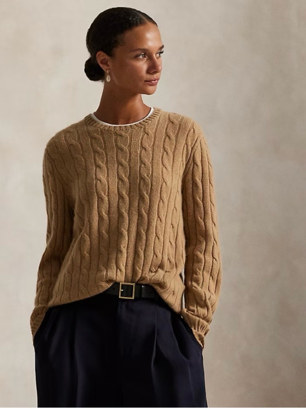 Polo Ralph Lauren The Iconic Cable-Knit Cashmere Sweater Size M ( runs small)